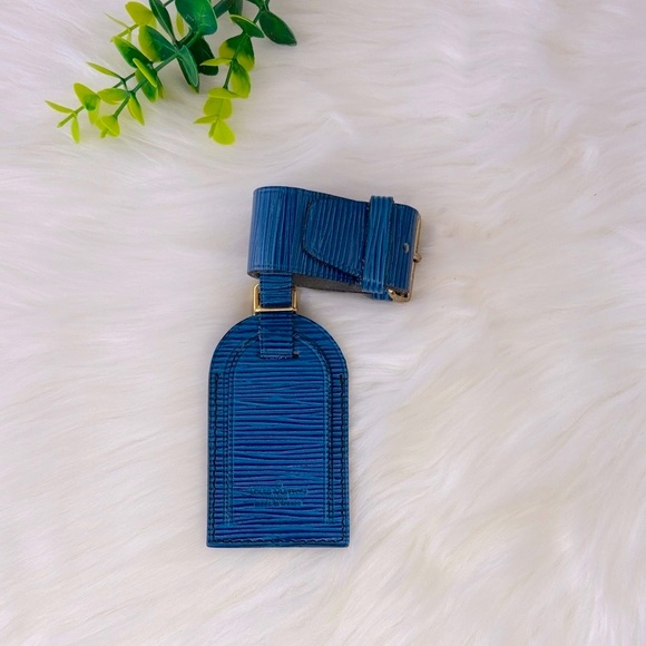Louis Vuitton Accessories - Louis Vuitton Blue‎ Epi Luggage Tag & Poignet